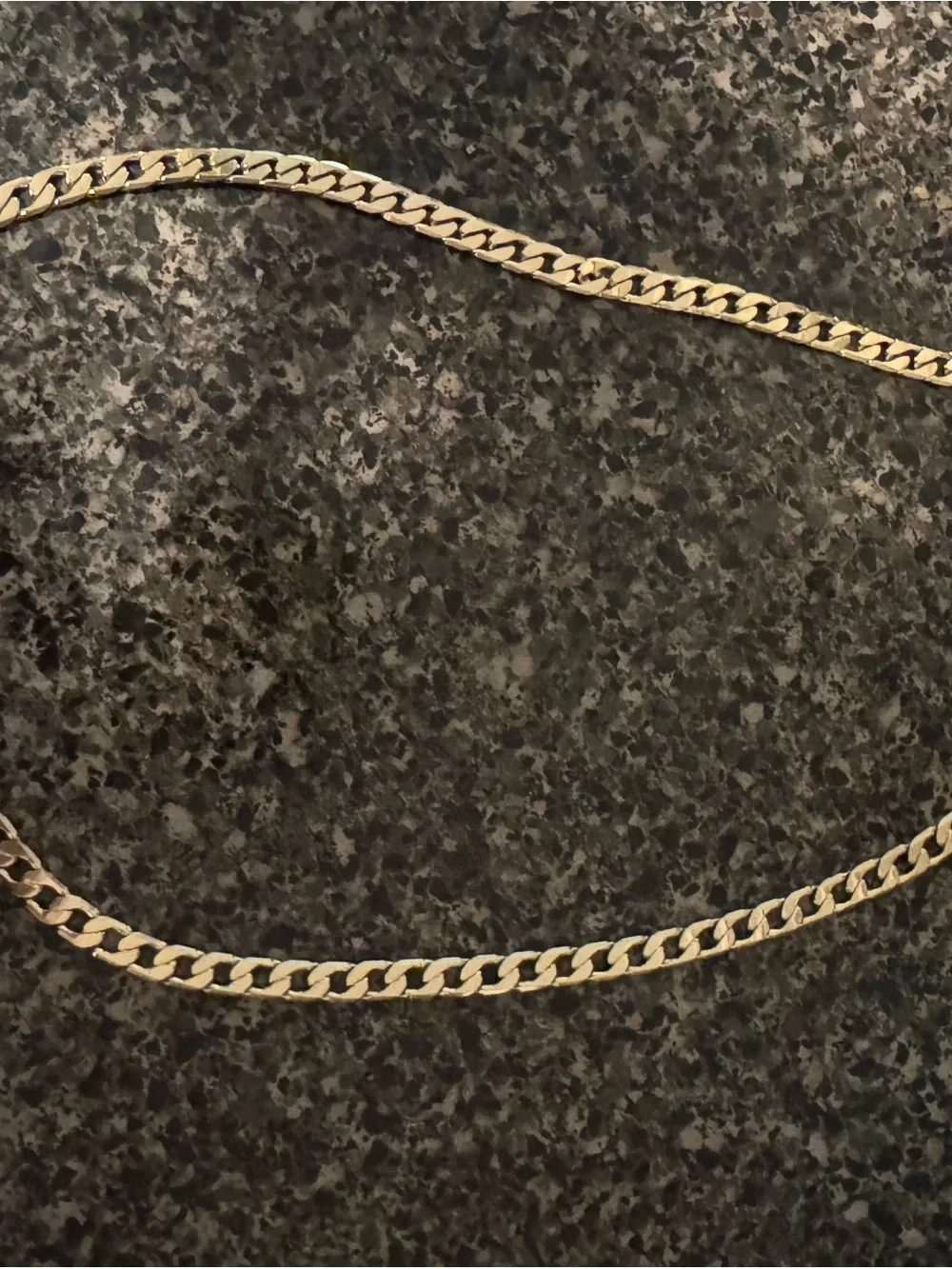 Men’s Gold Tone Cuban Curb Chain Necklace 14K Italy Stamp Not Real Gold